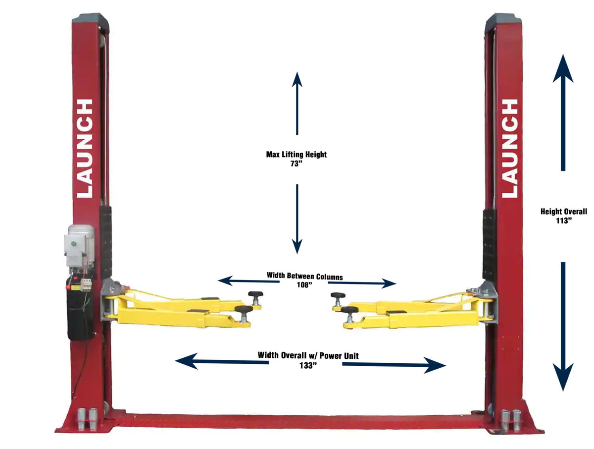 Launch Tech USA 9,000 lbs. Two Post Floor Plate - Symmetric - RED - TLT240SB-R