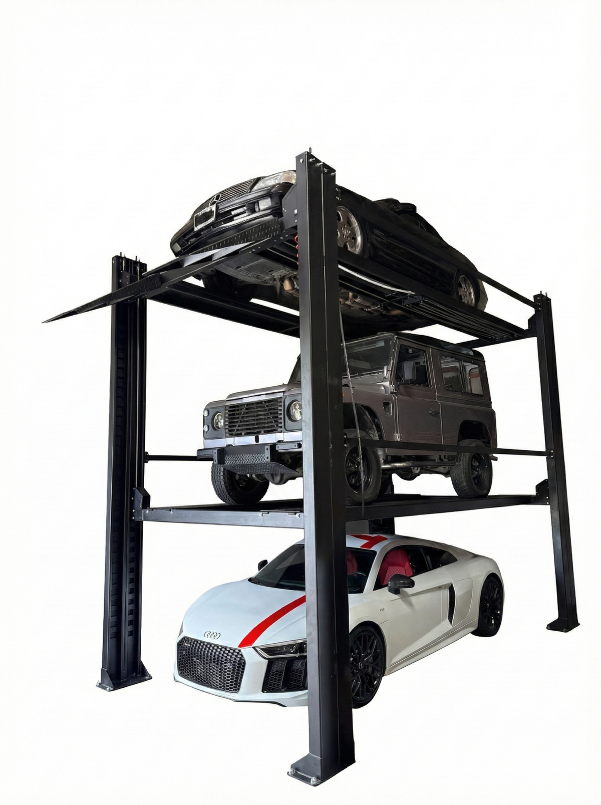 Halo Lifts 4 Post Triple Stacker Parking Lift  8,000k /9,000k  Capacity