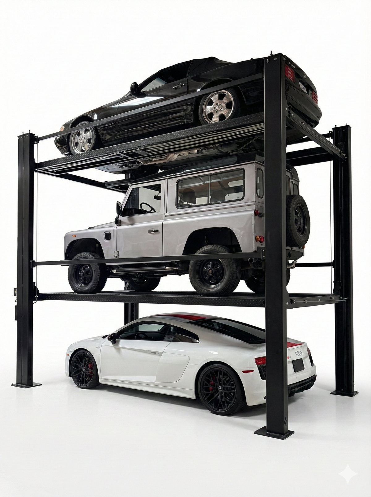 Halo Lifts 4 Post Triple Stacker Parking Lift  8,000k /9,000k  Capacity