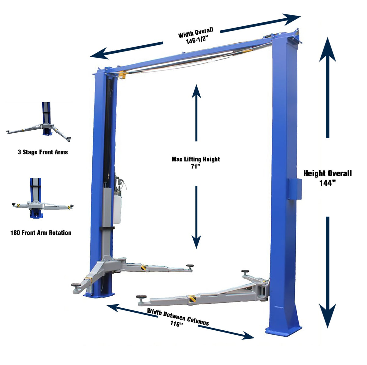 Legacy Automotive Lifts LL11KCF-BX Bi-Symmetric Two Post Lift