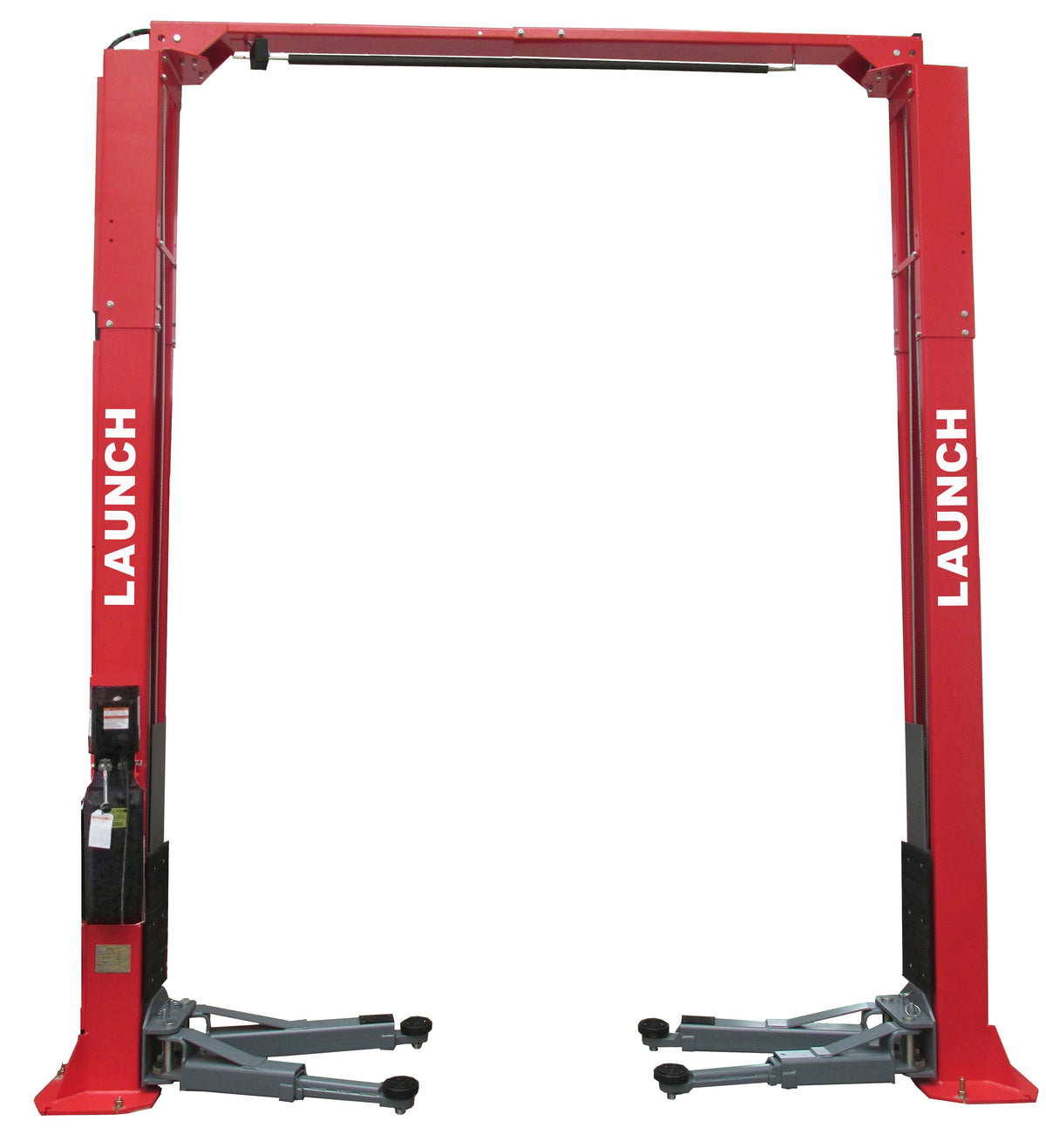 Launch 9,000 lb Two Post Clear Floor - Asymmetric - RED - TLT240SC-R
