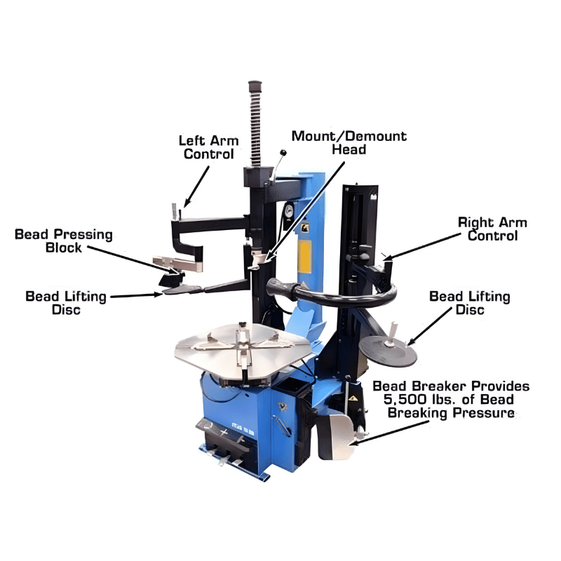 Atlas TC289DAA Tire Changer With WB11 Wheel Balancer Combo 9