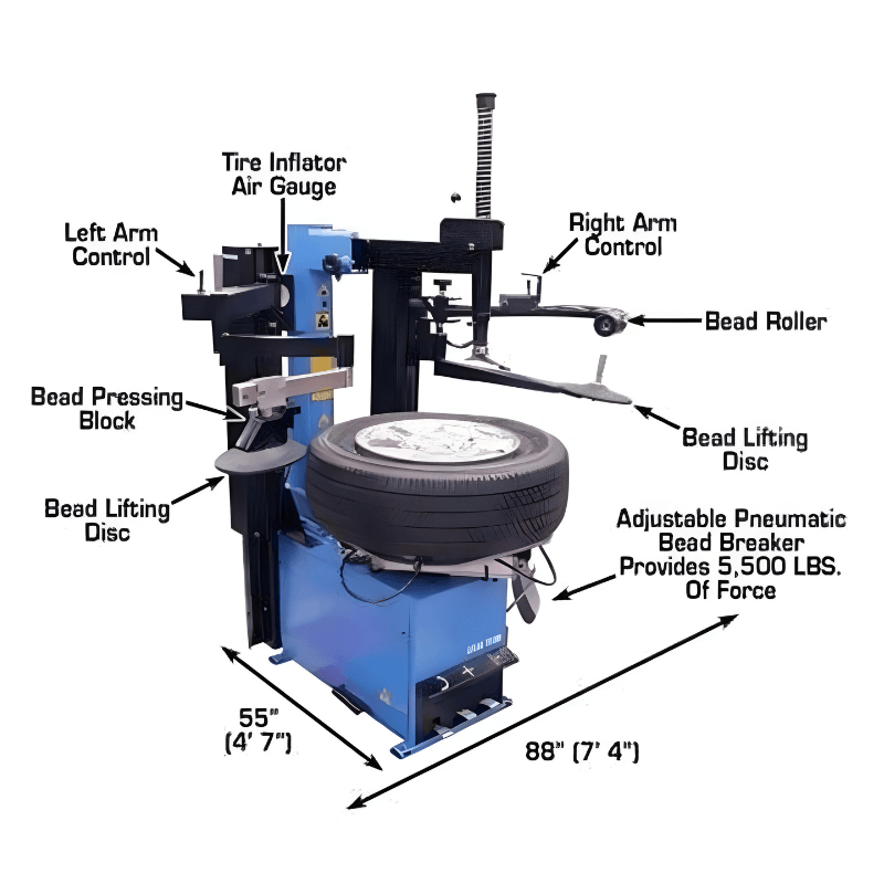 Atlas TC289DAA Tire Changer With WB11 Wheel Balancer Combo 9