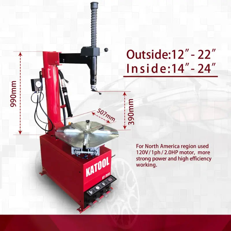 Katool KT-T810 Wheel Clamp Tire Changer Machine - w/ Bead Blaster