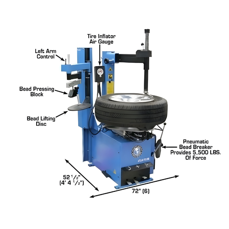 Atlas TC229LH Rim-Clamp Tire Changer w/ Assist Arm