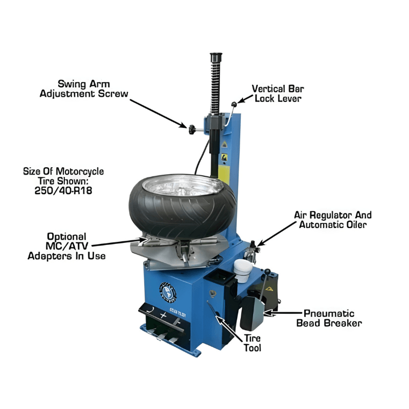 Atlas TC221 Tire Changer + WB11 Wheel Balancer Motorcycle Combo