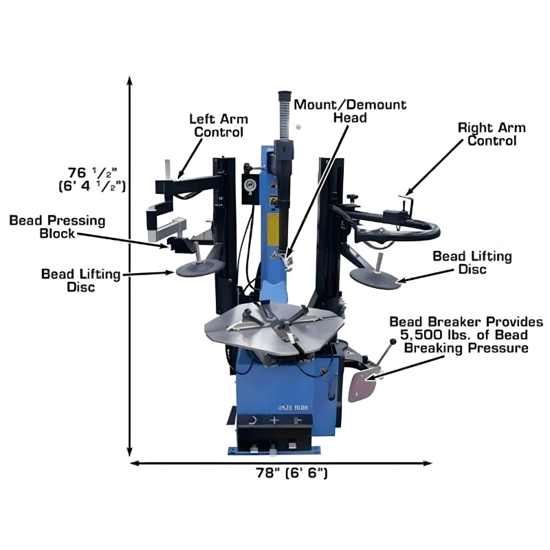 Atlas TC289DAA Tire Changer With WB11 Wheel Balancer Combo 9