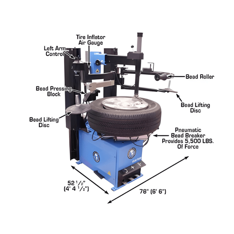 Atlas TC229DAA Rim-Clamp Tire Changer w/ Dual Assist Arms