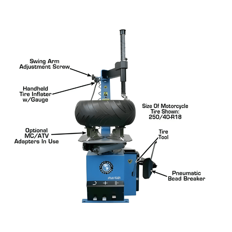 Atlas TC221 Tire Changer + WB11 Wheel Balancer Motorcycle Combo