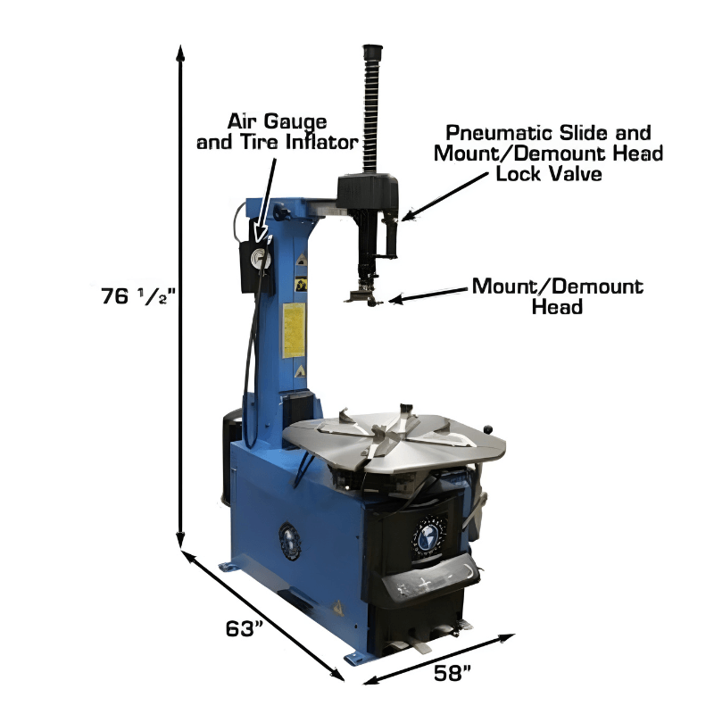 Atlas TC755 Tilt-Back Rim-Clamp Tire Changer w/ Bead Blaster