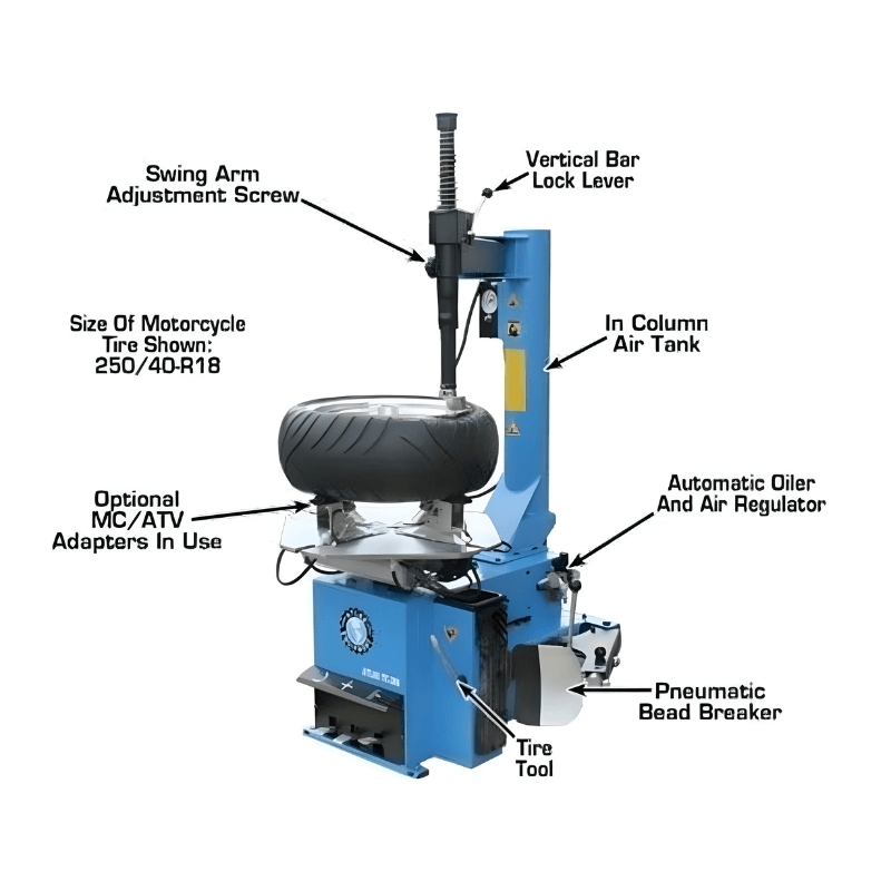 Atlas TC289 Tire Changer With WB11 Wheel Balancer Combo 8