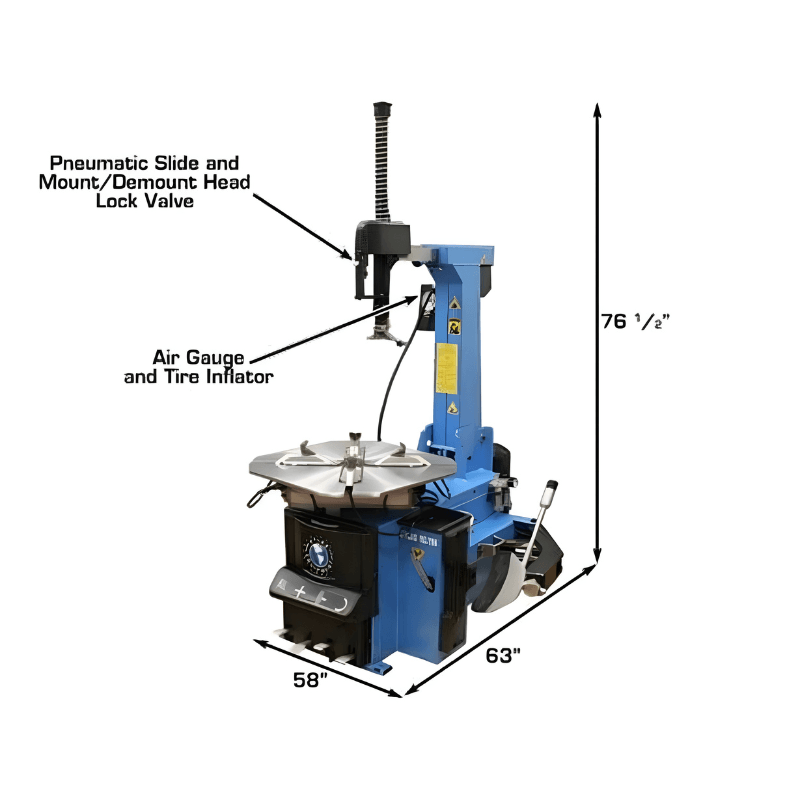 Atlas TC755 Tilt-Back Rim-Clamp Tire Changer w/ Bead Blaster