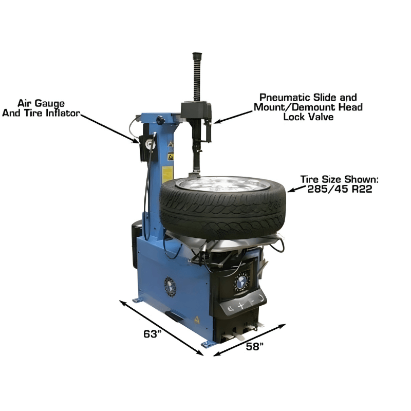 Atlas TC755 Tilt-Back Rim-Clamp Tire Changer w/ Bead Blaster