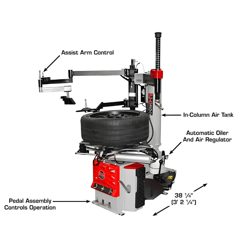 Atlas PTC300 Rim-Clamp Tire Changer w/ Assist Arm