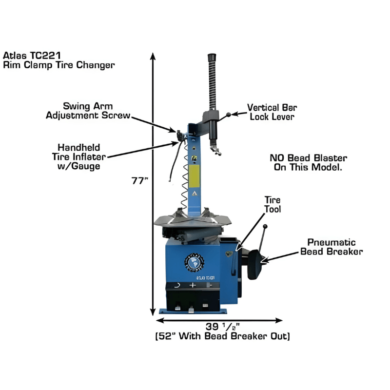 Atlas TC221 Tire Changer + WB11 Wheel Balancer Motorcycle Combo