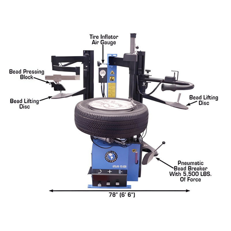 Atlas TC229DAA Rim-Clamp Tire Changer w/ Dual Assist Arms