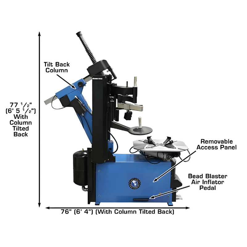 Atlas TC755DAA Wheel Clamp Tire Changer - Dual Assist Arms
