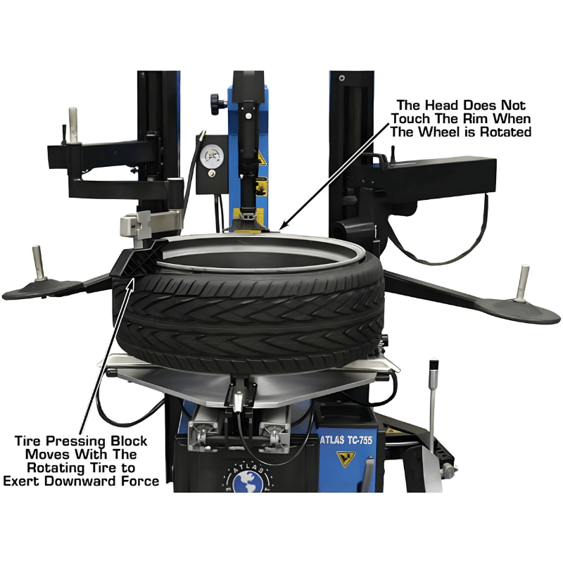 Atlas TC755DAA Wheel Clamp Tire Changer - Dual Assist Arms