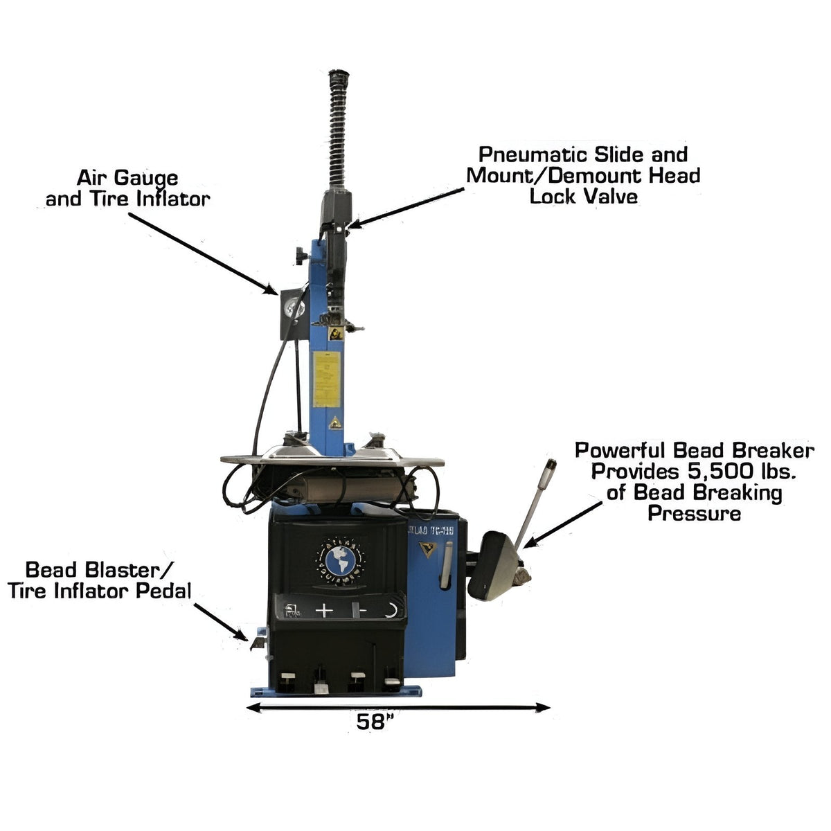 Atlas TC755 Tire Changer With WB49-2 Wheel Balancer Combo 3