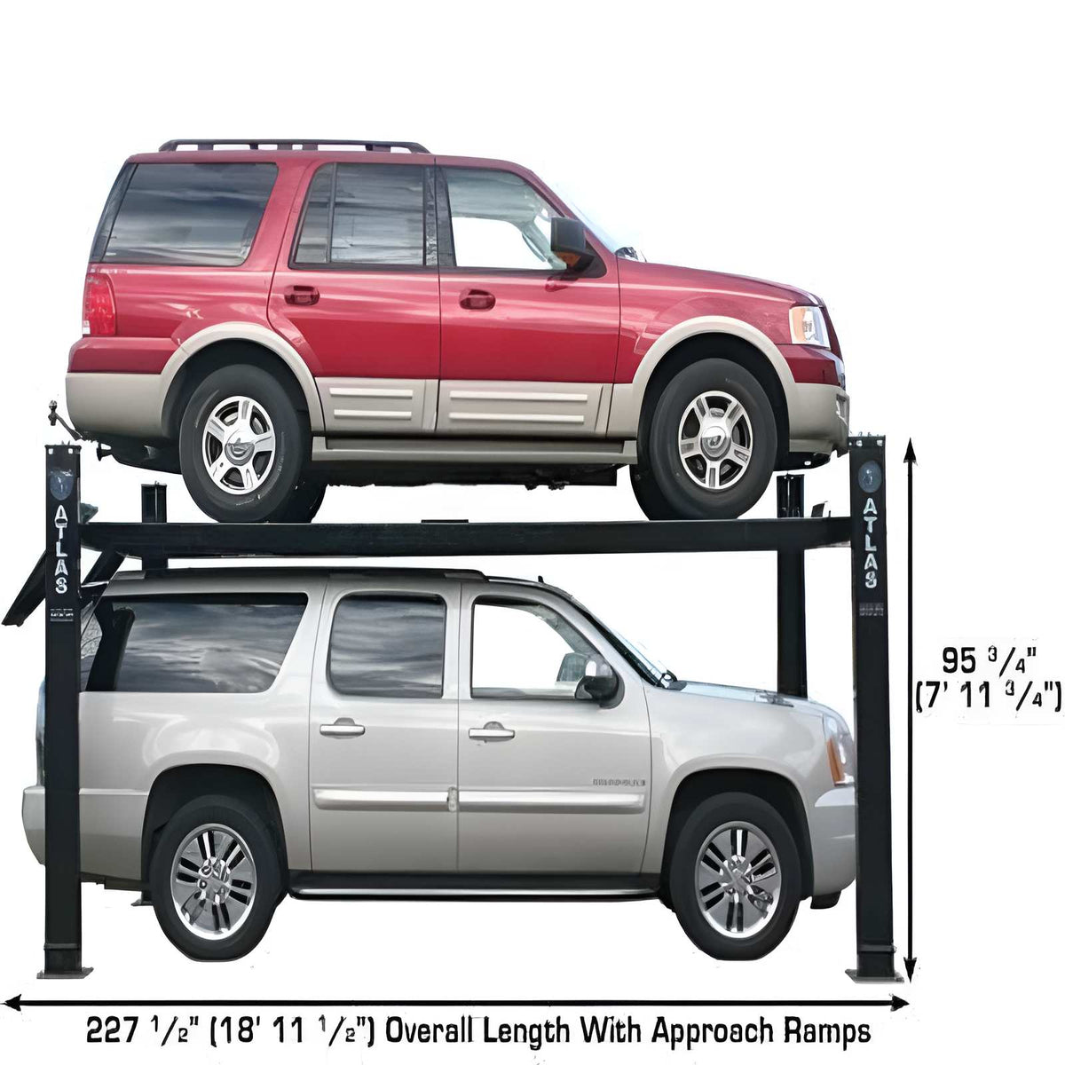 Atlas Garage Pro 9000 4 Post Lift + (2) RJ35 Sliding Jacks Combo