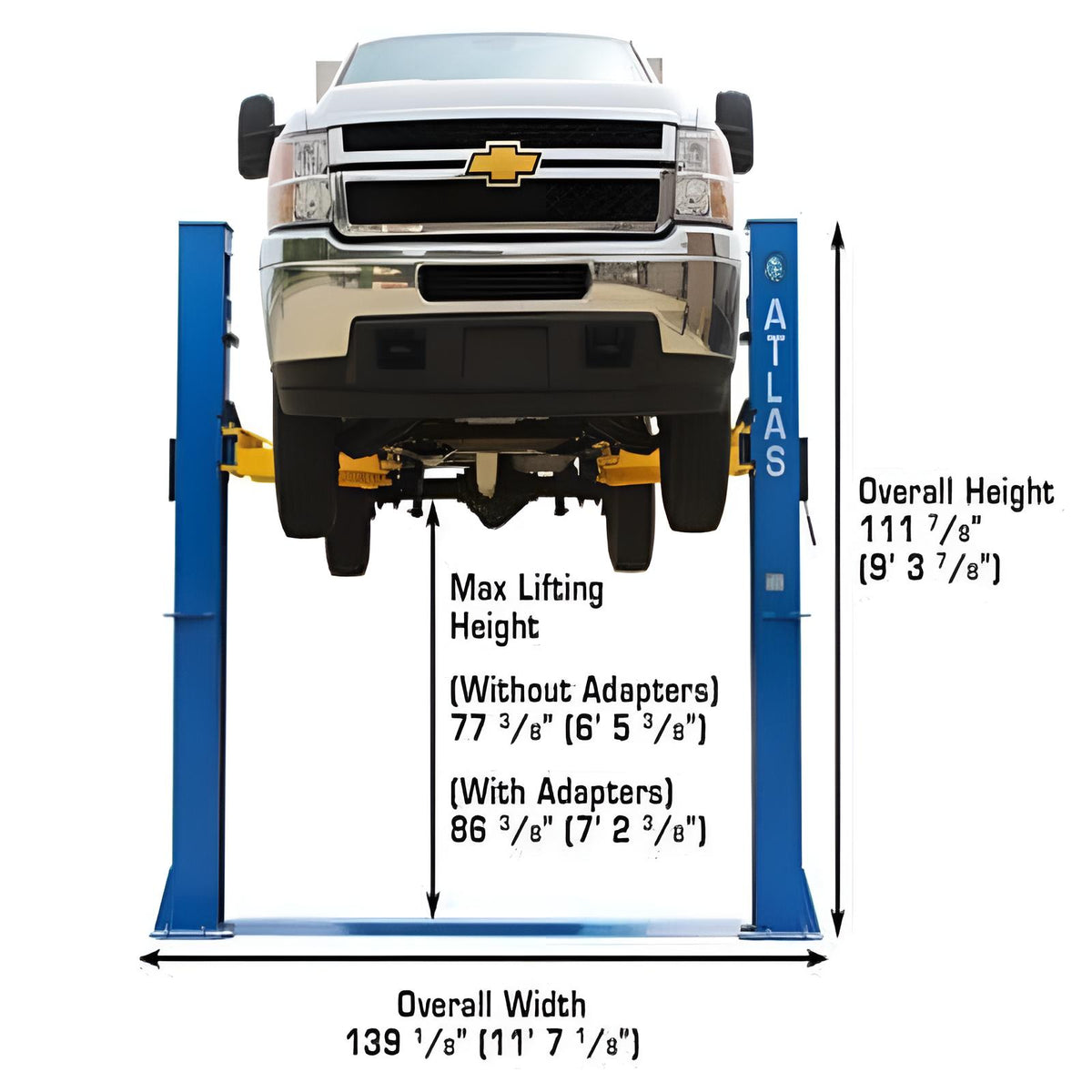 Atlas BP10000 10,000 lb 2 Post Lift - Low Ceiling; Commercial Grade