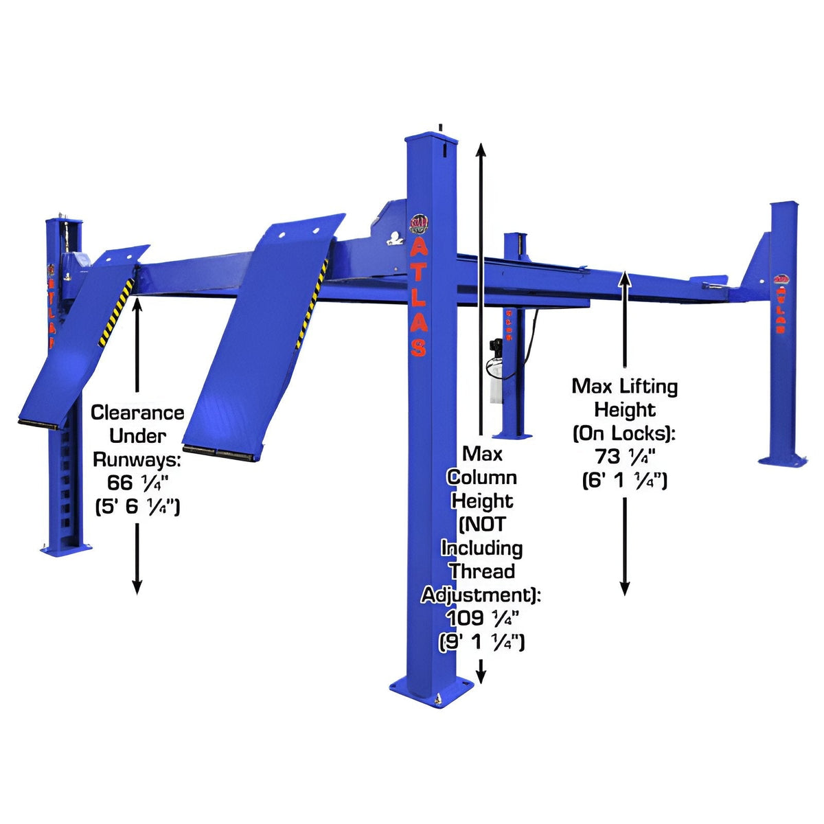 Atlas PVL14OF-EXT, 14,000 lb Alignment Lift - Open Front, ALI Certified