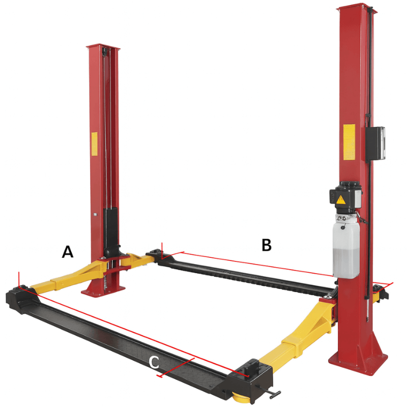 Amgo OHX 10H 10,000lb 2 Post Car Lift - Extra Tall; Adjustable Width