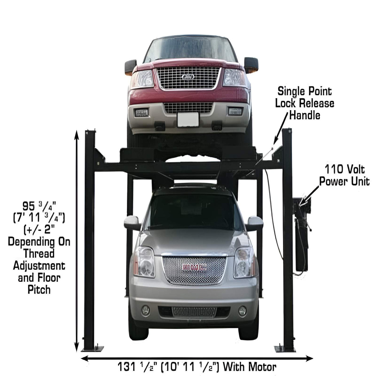 Atlas PRO9000 4 Post Lift + (2) RJ6BK Air Rolling Jack Combo