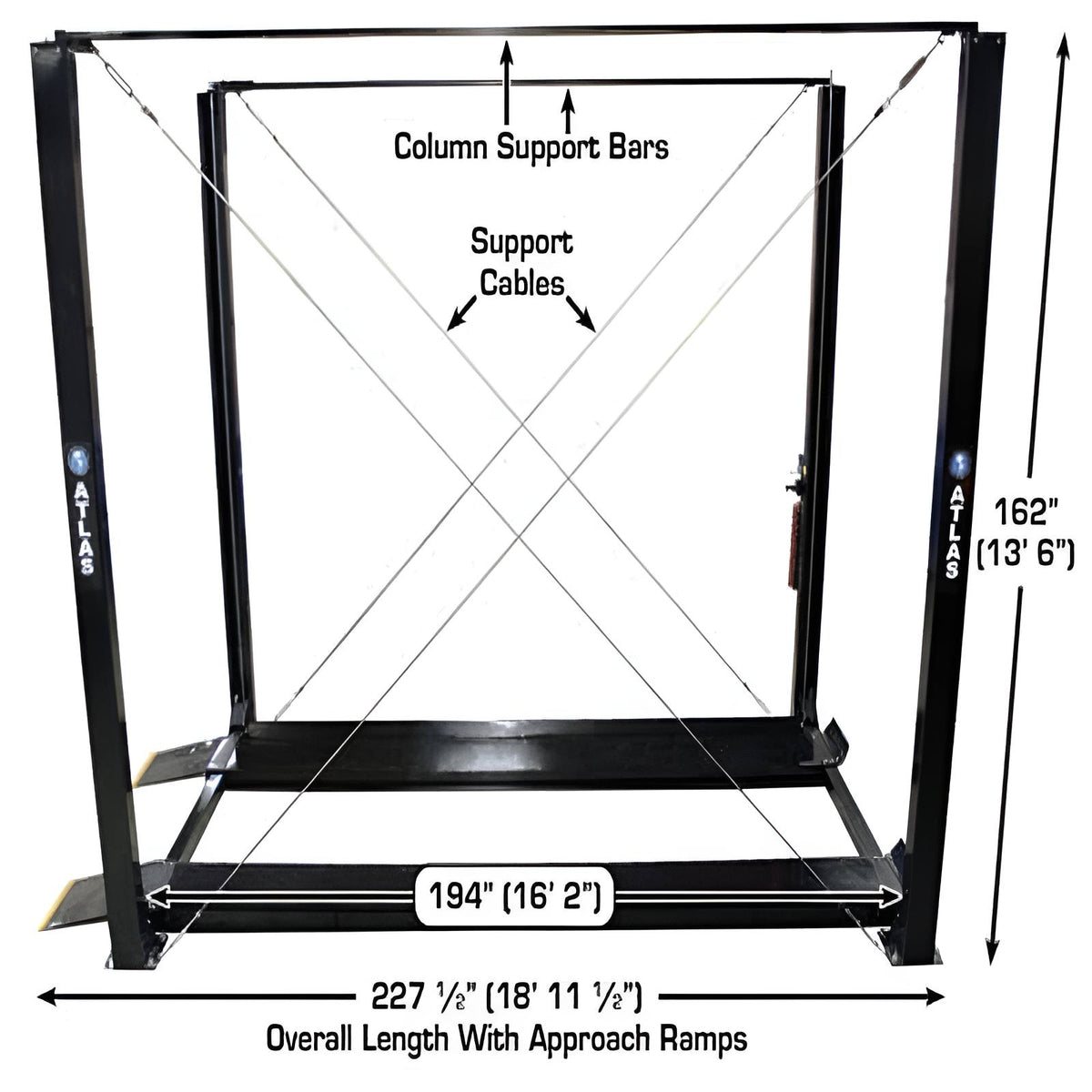 Atlas PRO7000ST, 7,000 lb 4 Post Lift - Extra Tall