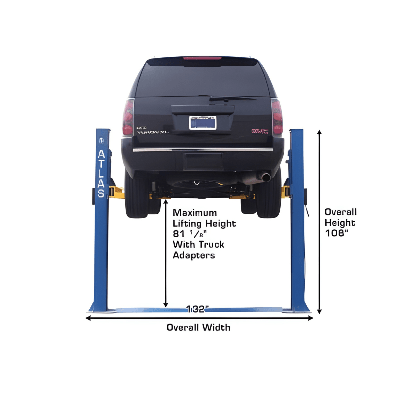 Atlas BP8000 2-Post Lift + Lawn Mower Adapter Combo
