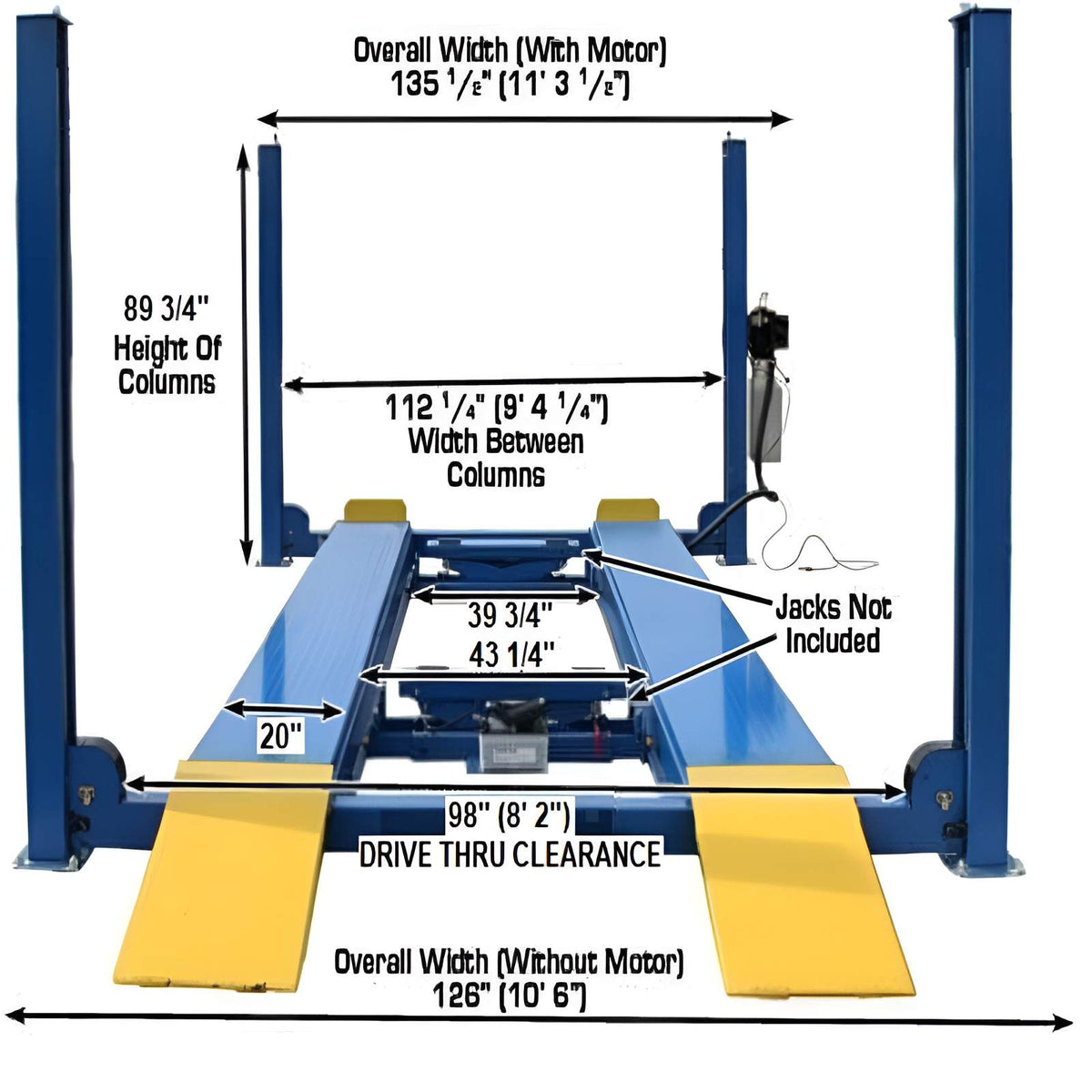 Atlas 412 Lift 12,000 lb  + (2) RJ6 Jacks Combo