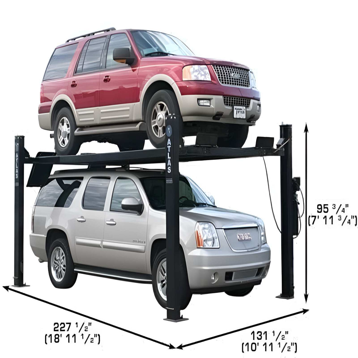 Atlas PRO9000 4 Post Lift + (2) RJ6BK Air Rolling Jack Combo
