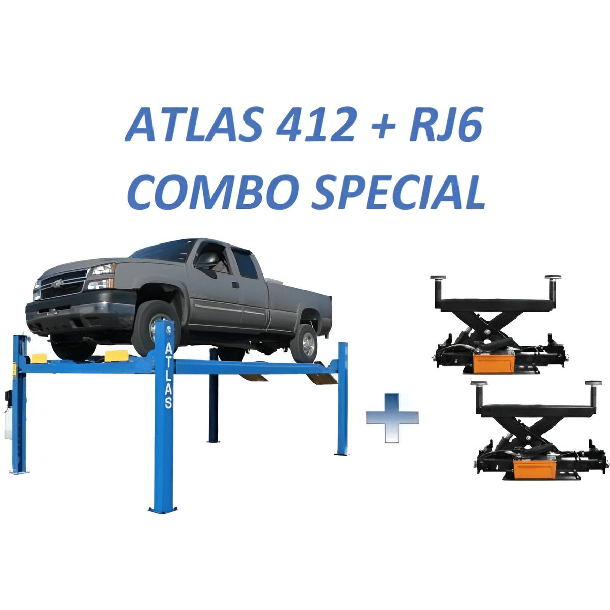 Atlas 412 Lift 12,000 lb  + (2) RJ6 Jacks Combo