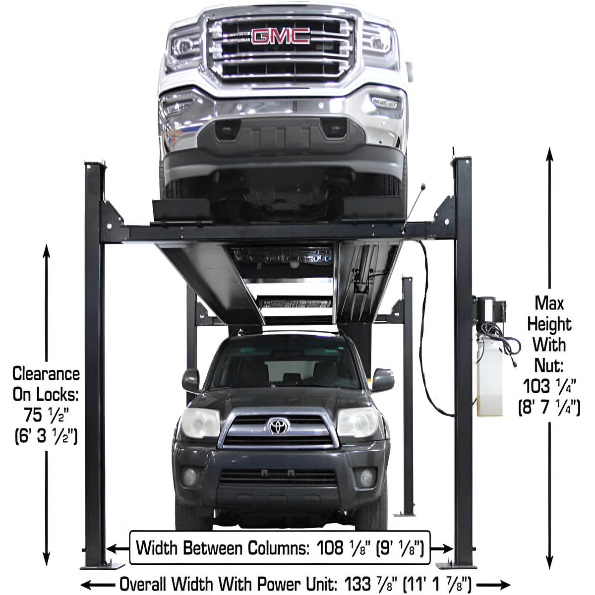 Atlas Apex 9, 9,000 lb 4 Post Vehicle Storage Lift - ALI Certified