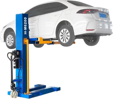 XK M6200 Mobile Single Post Car Lift – 6,200 lb, 220V