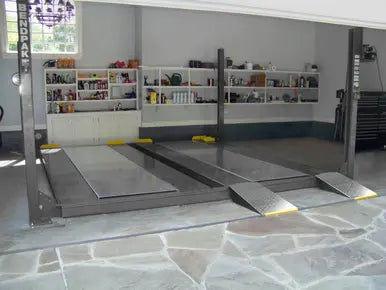 BendPak HD-9SW Four-Post Dual-Platform Lift – 9,000 lb, Super Wide, Parks 4 Cars
