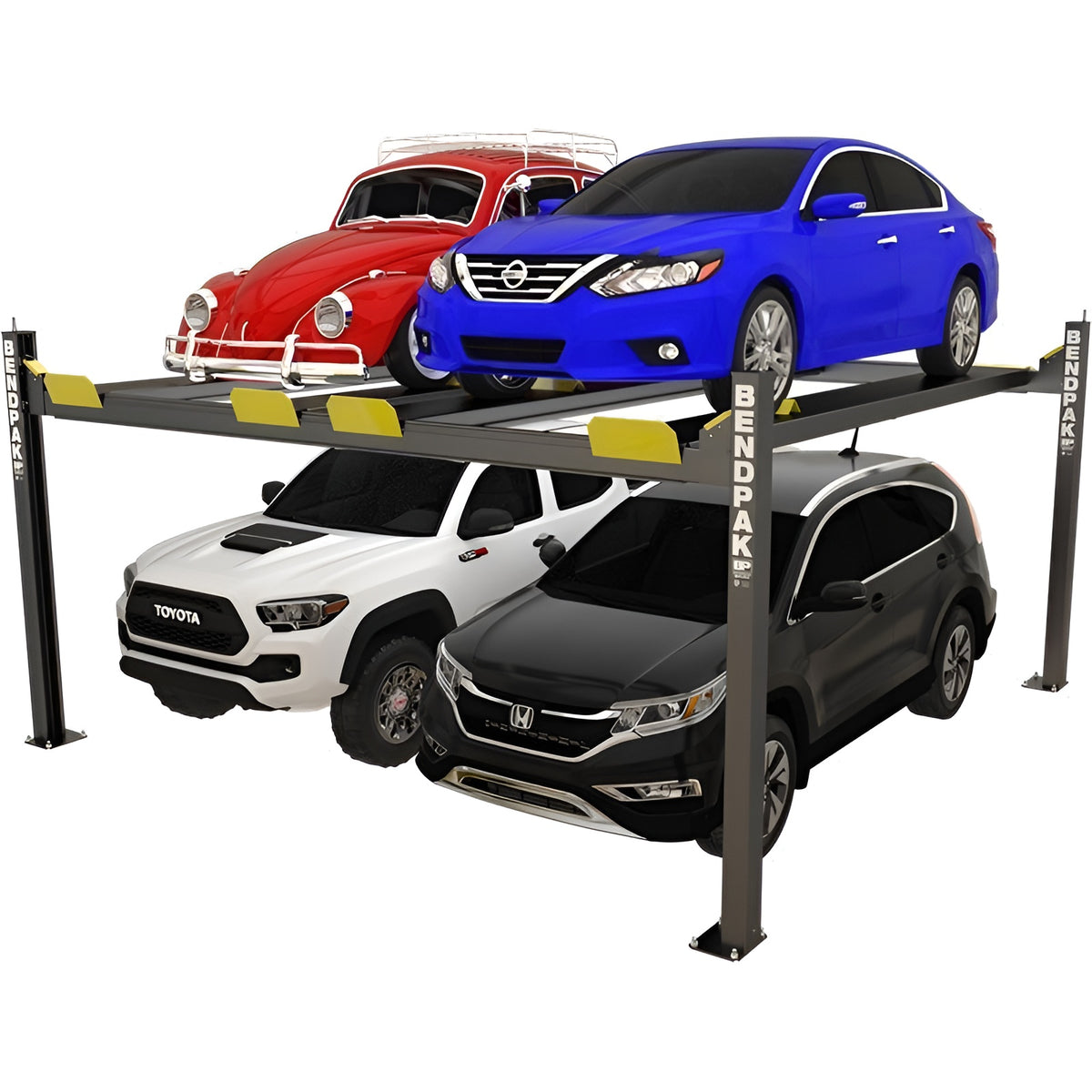 BendPak HD-9SW Four-Post Dual-Platform Lift – 9,000 lb, Super Wide, Parks 4 Cars