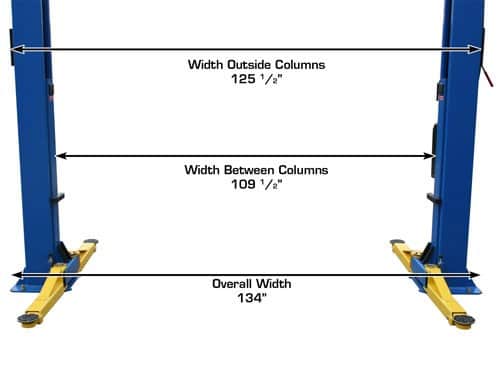Atlas 9OHSC Overhead Two-Post Lift – 9,000 lb, Clear Floor Design