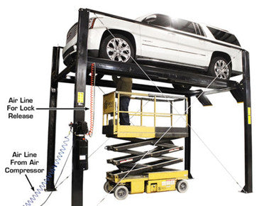 Atlas ST-7000 Super-Tall Four-Post Storage Lift – 7,000 lb Capacity