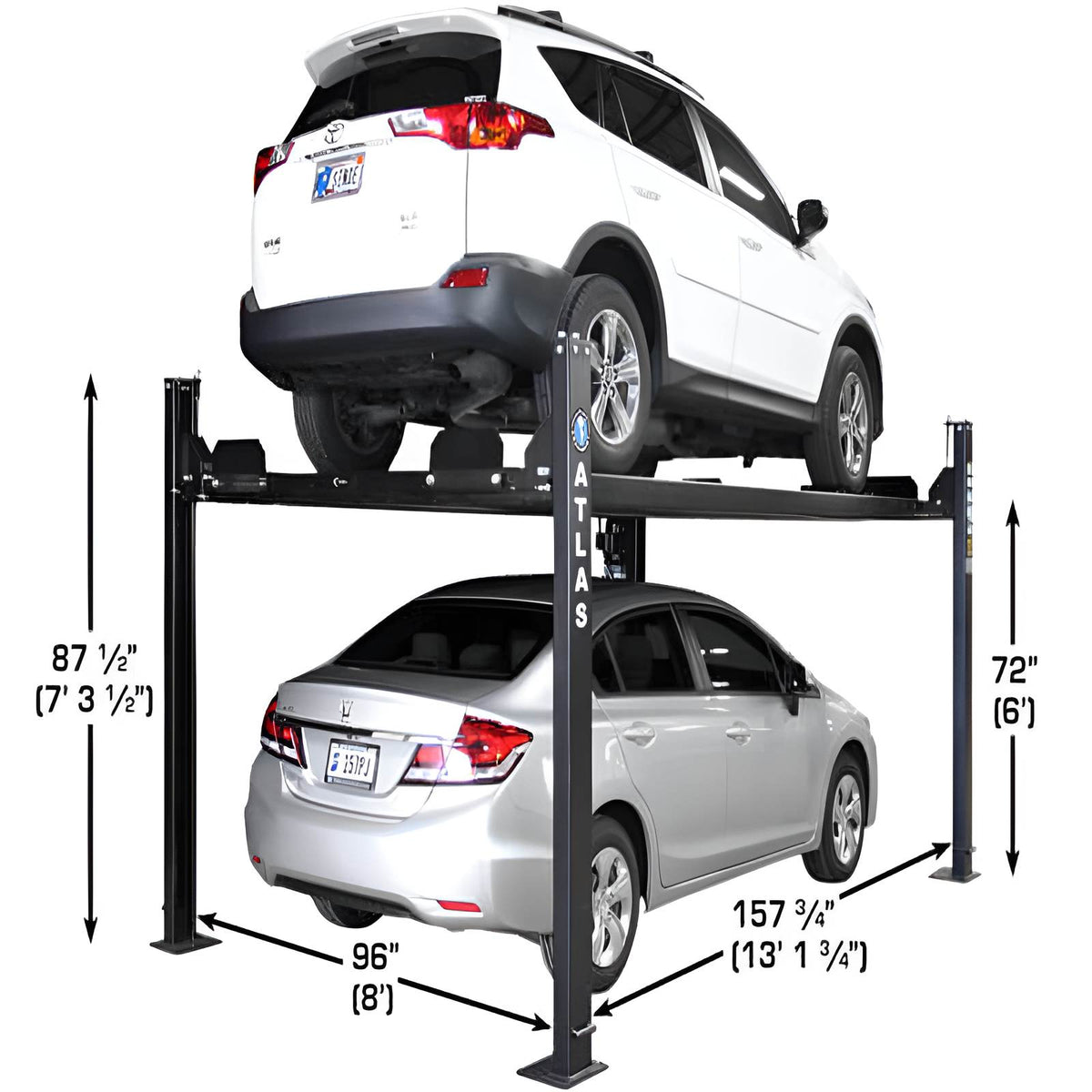 Atlas Apex 8 EXT Floor Plate Four-Post Lift – 8,000 lb, ALI Certified