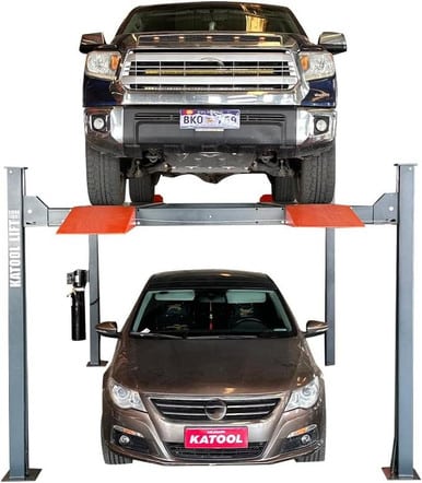 Katool 11,000 lb Four-Post Parking Lift – 84" Rise, 110V, 3.0HP