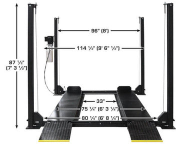 Atlas Apex 8 Four-Post Storage Lift – 8,000 lb, ALI Certified, Portable