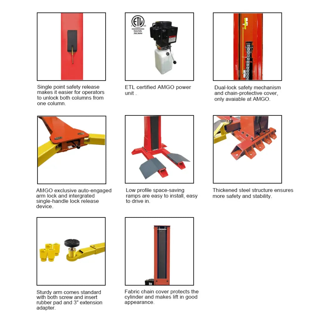 AMGO SL-7 Single Post Lift – 7,000 lb Capacity