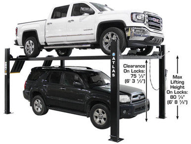 Atlas Apex 9 Four-Post Parking Lift – 9,000 lb, ALI Certified