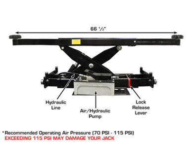 Atlas RJ-8000 Air/Hydraulic Rolling Jack – 8,000 lb, Heavy Duty