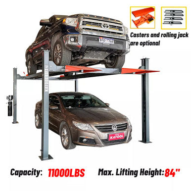 11,000 lb Four-Post Parking & Storage Lift – CE Certified, Heavy Duty