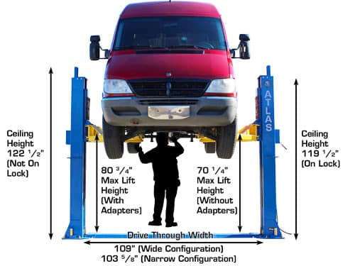 Atlas BP12000 Baseplate Two-Post Lift – 12,000 lb Capacity