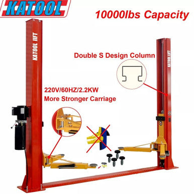Katool KT-H100 Two-Post Overhead Lift – 10,000 lb Capacity
