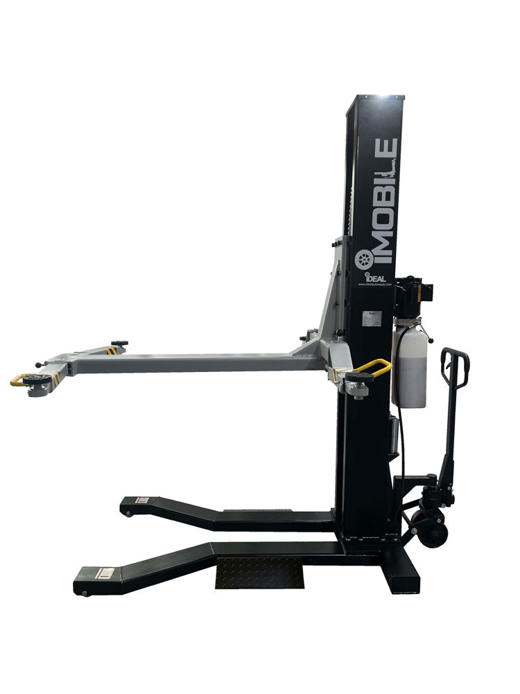 iDeal MSC-6KLP Low Profile Mobile Single Post Lift – 6,000 lb, Black