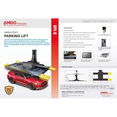 AMGO SPL-6 Single Post Parking Lift – 6,000 lb Capacity